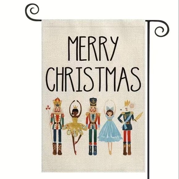 Nutcracker Garden Flag Merry Christmas Holiday Home Decor Brand New - Picture 1 of 6